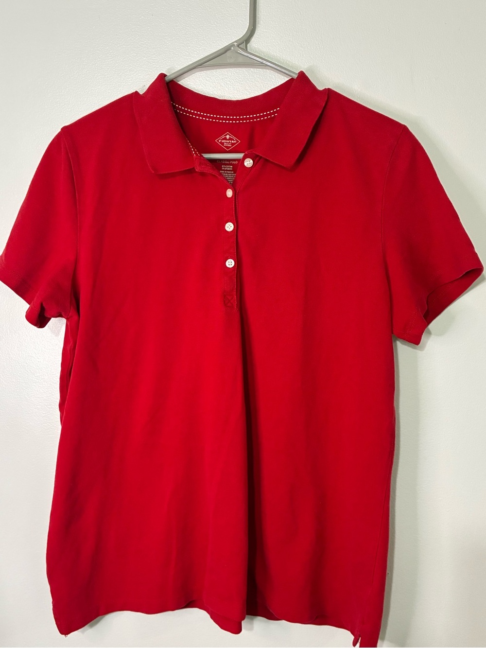 St. John's Bay Red Polo Shirt - Short Sleeve Collared Knit
